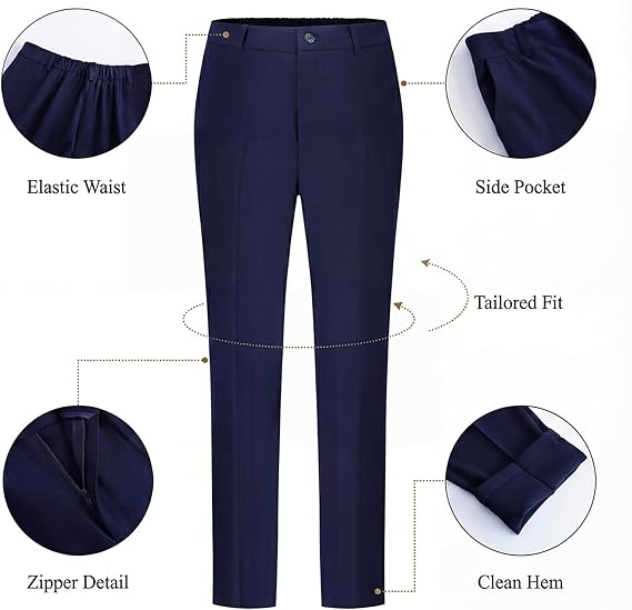 Women's 2 Piece Pants Suit - Wrinkle-Free Business Casual Blazer Set - Professional Work Office Outfit
